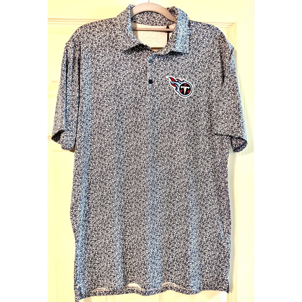NFL Team Apparel Antigua Brand Men's Small Tennessee Titans Field Ditsy Polo NWT